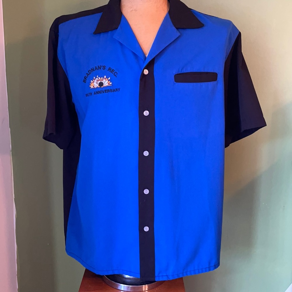 Vintage Bowling Shirt black/blue Size L